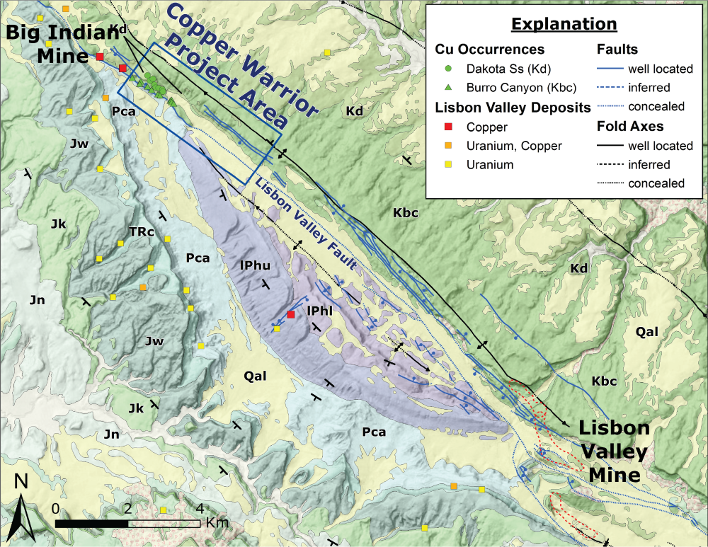 Geologic map of the Copper Warrior area.
