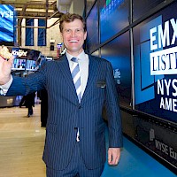President, CEO & Director, David M. Cole displaying some EMXX gold on the floor of the NY Stock Exchange