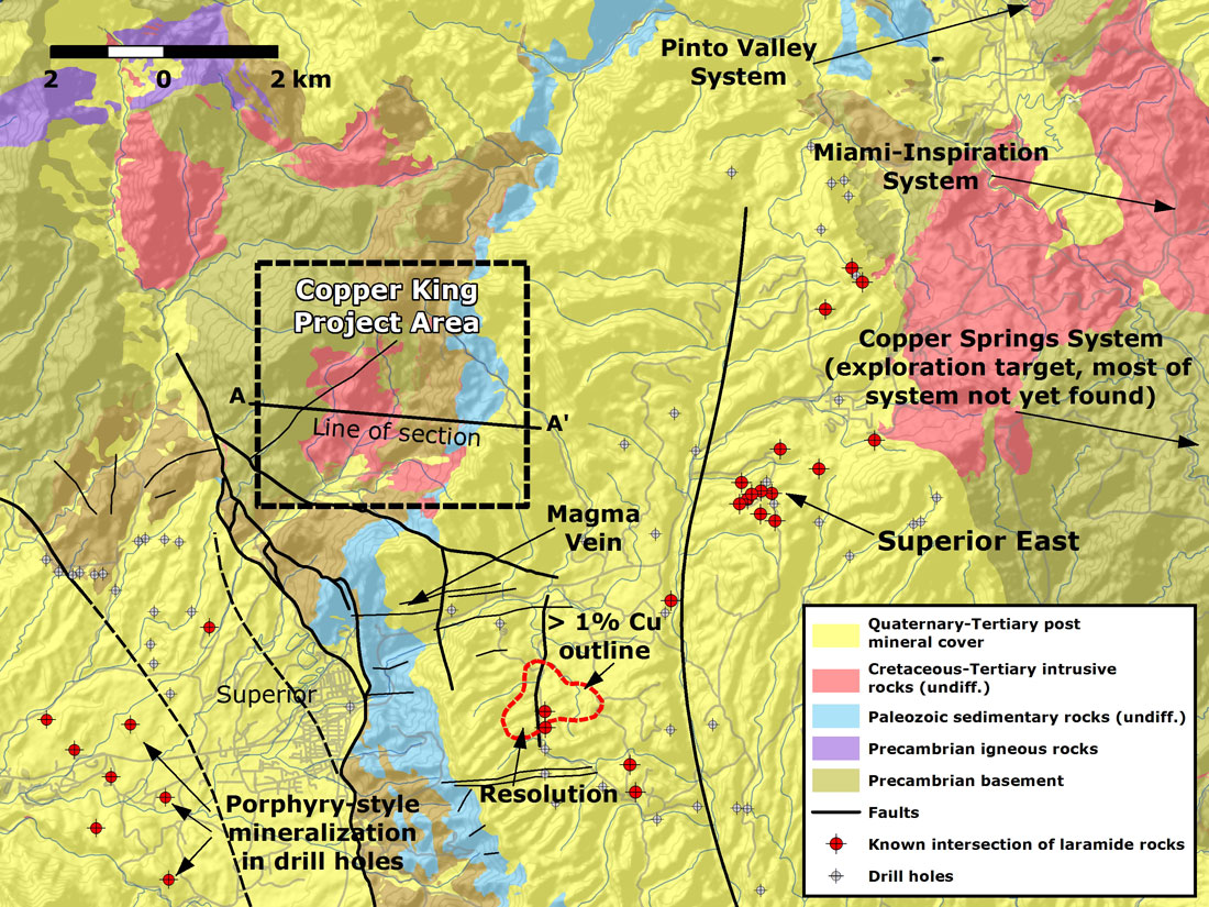 Regional geology and minerals occurrences.
