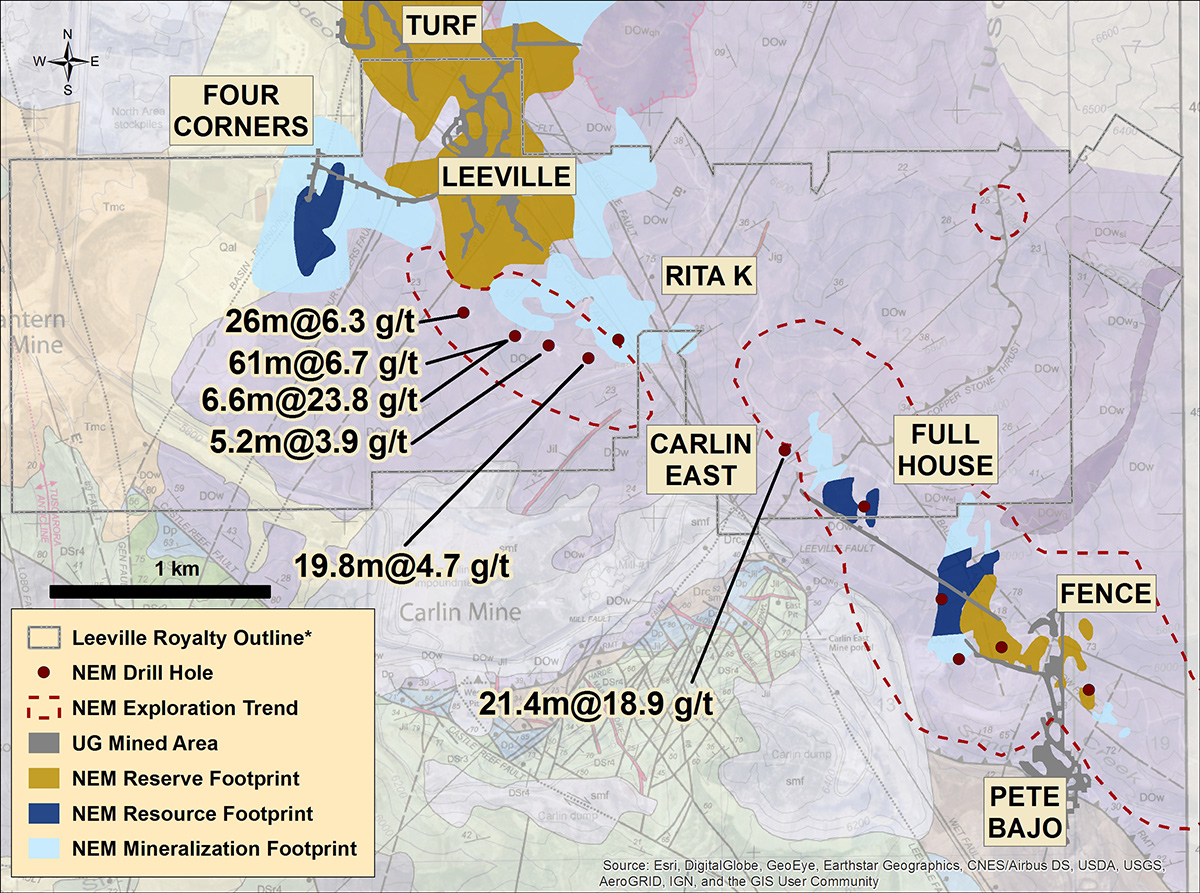Geological map of Leeville Royalty and surrounding projects.