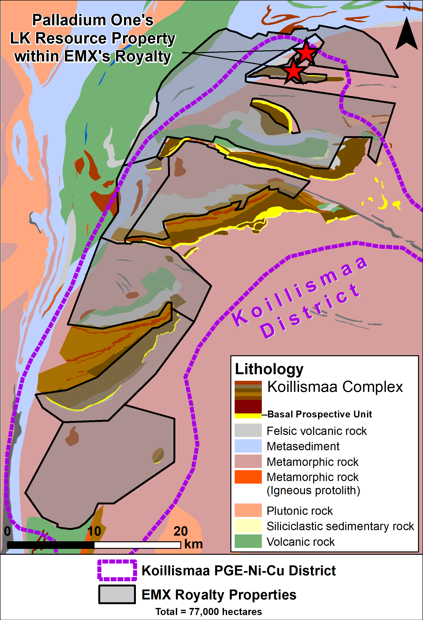 Lithology map of Kaukua.