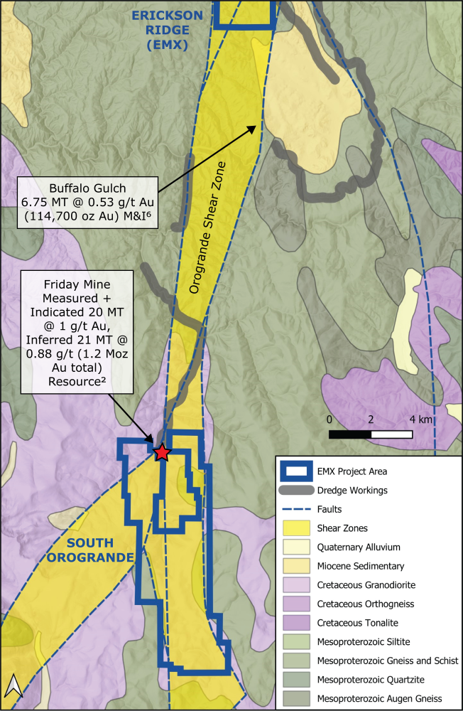 EMX project area geology
