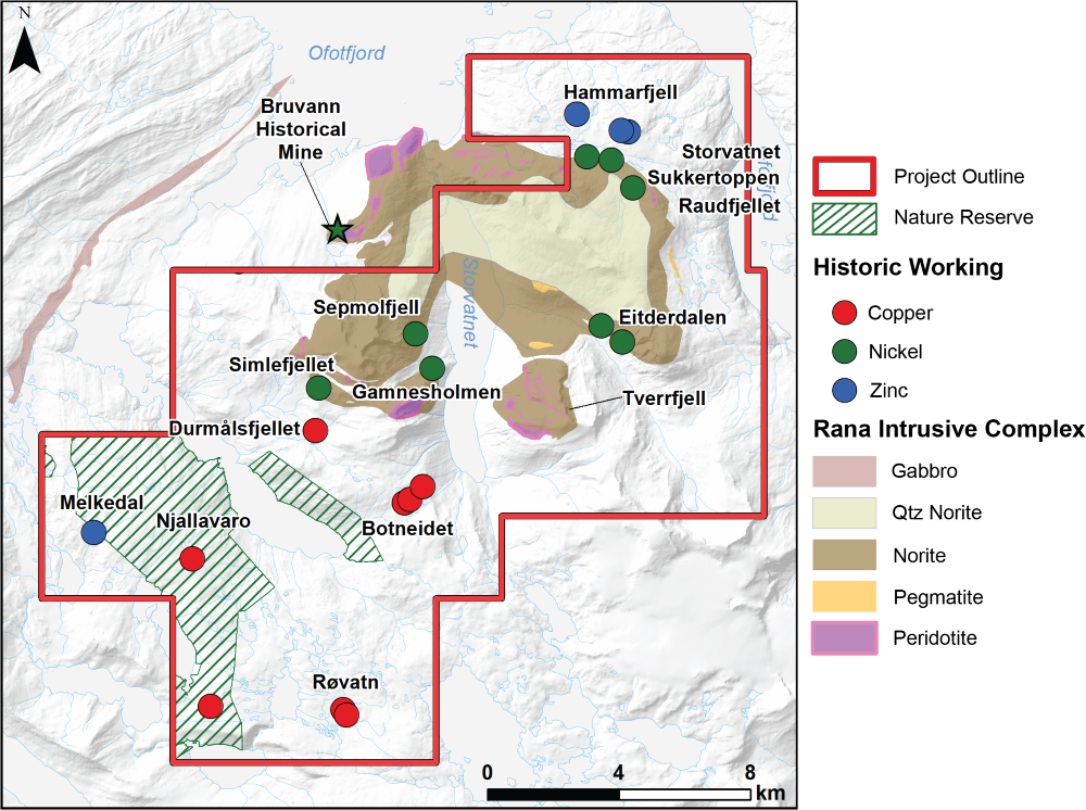 Råna geology and mineral occurrence