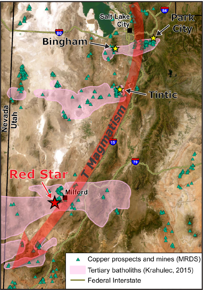 Red Star region with copper mines and prospects