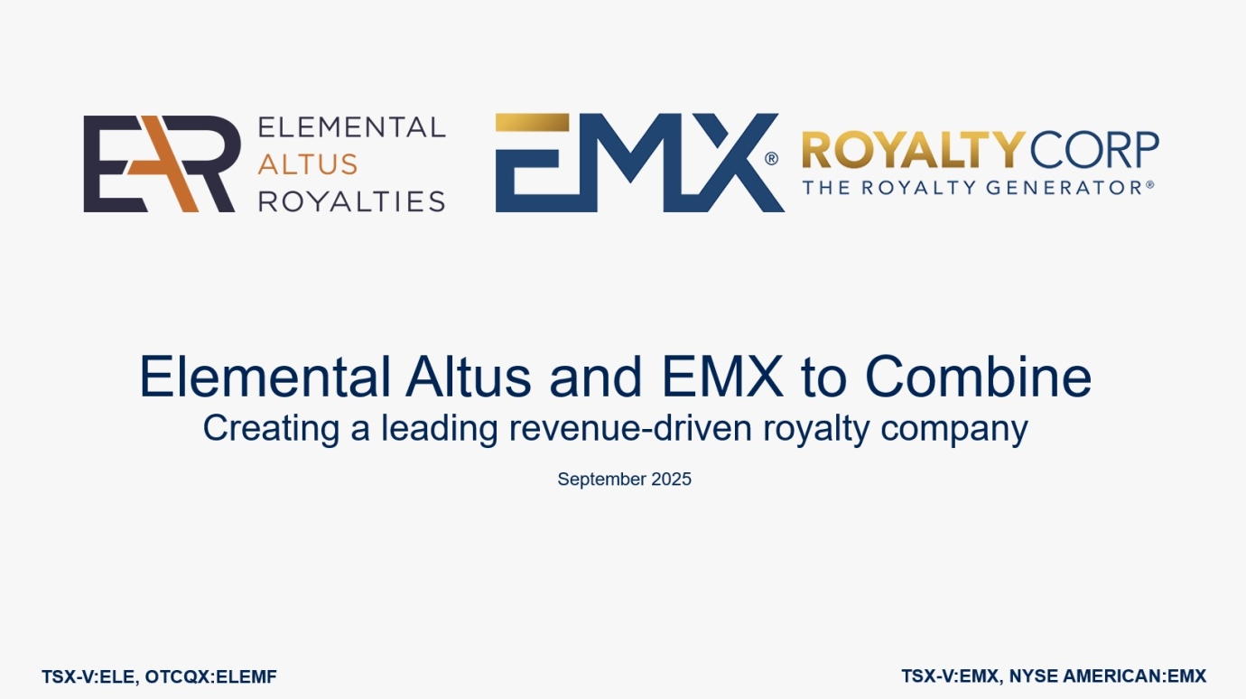 EMX Investor Presentation cover slide